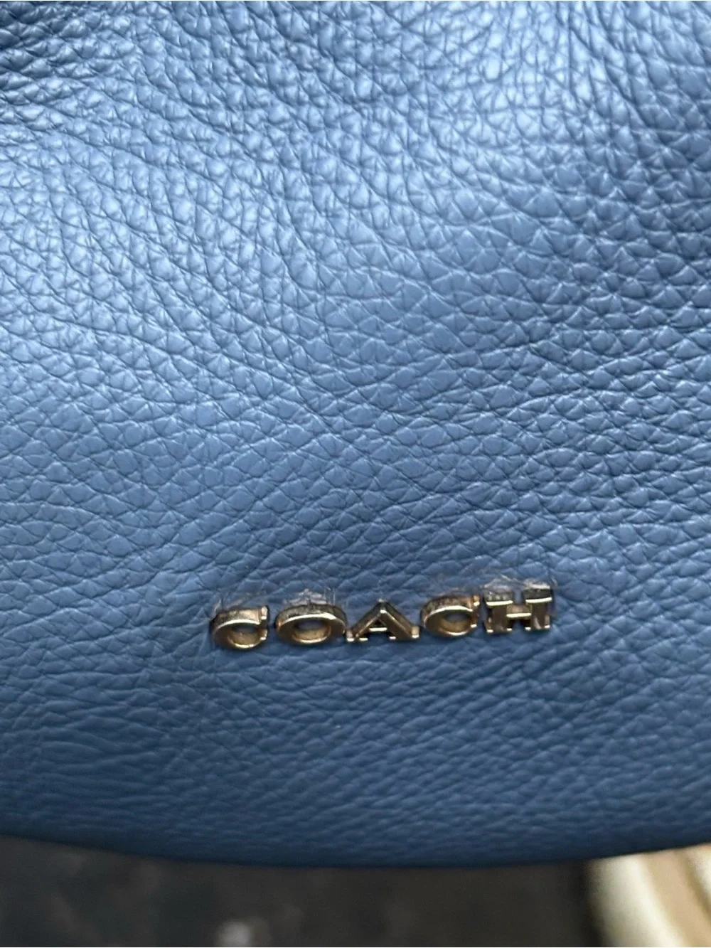 COACH Madison Small Phoebe Blue Pebbled Leather Shoulder Bag Hobo 26224